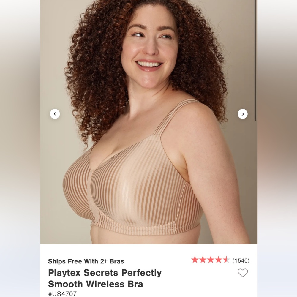 2 Playtex Secrets Perfectly Smooth Wireless Bras # US4707- 36C NWOT